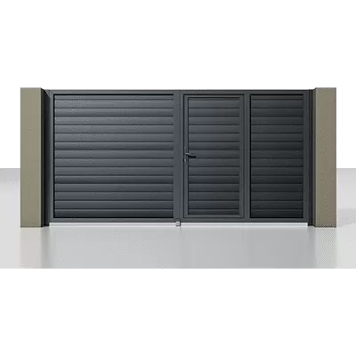 Распашные ворота с калиткой ALUTECH Prestige Распашные ворота с калиткой ALUTECH Prestige